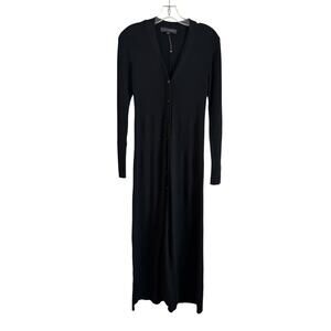 Loft Versa Women’s Black Ribbed V Neck Maxi Sweater Dress Medium NWOT